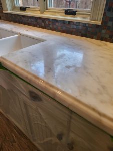 Damaged Stained Marble | Ultra Clean, LLC stained-damaged-marble-ready-for-professional-marble-polishing-dallas-marble-floor-polishing