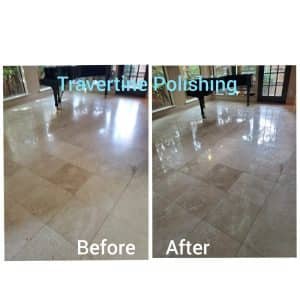 marble restoration on travertine polishing of floors before and after