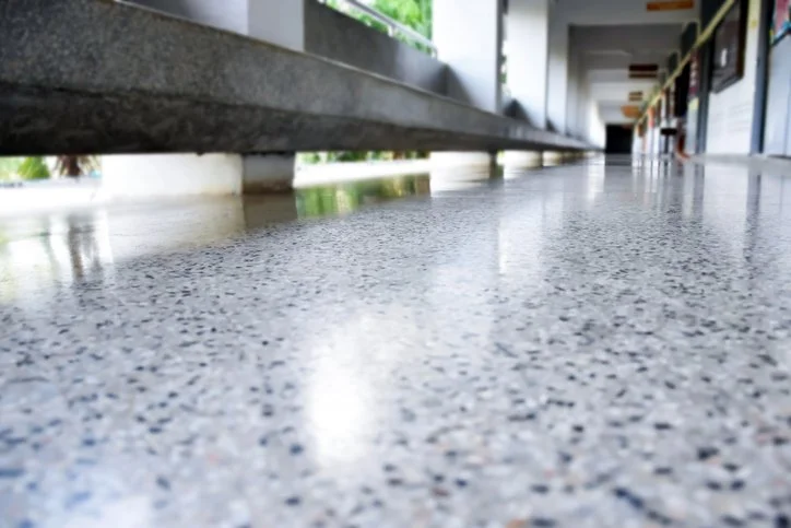 ultra clean polishied terrazzo floor