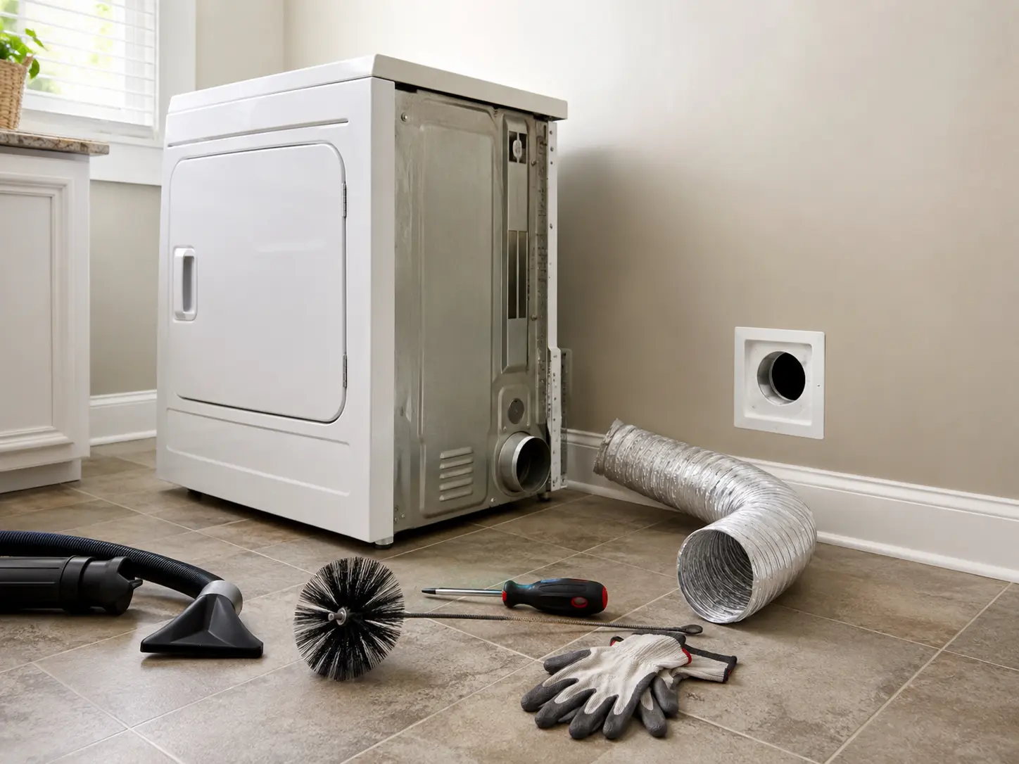 Dryer_vent_cleaning_setup_in_daylight | Ultra Clean