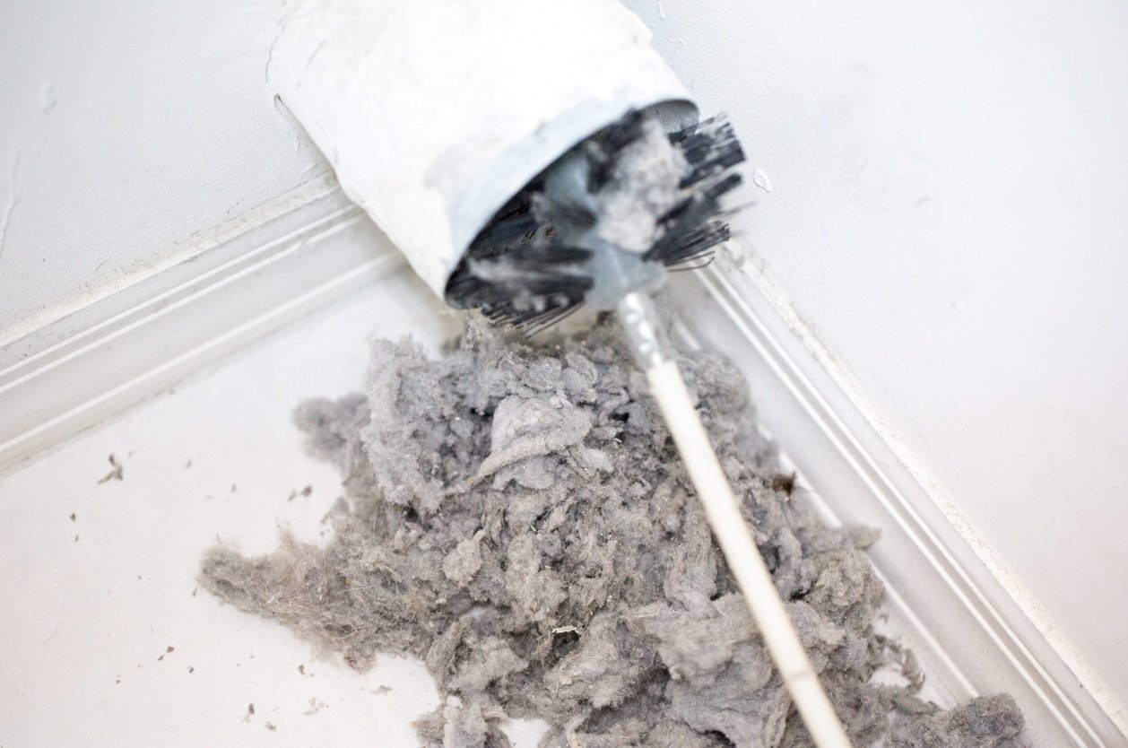 Dryer Vent Cleaning in Frisco TX | Ultra Clean | Ultra Clean Clogged dryer vent being cleaned in a Frisco, TX home by Ultra Clean