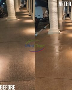 Power washing a Richardson home exterior — Ultra Clean restores concrete, brick, and siding