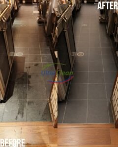 Tile and grout cleaning before and after in McKinney — Ultra Clean | Ultra Clean Before and after tile and grout cleaning in a McKinney home — color-sealed grout that stays clean