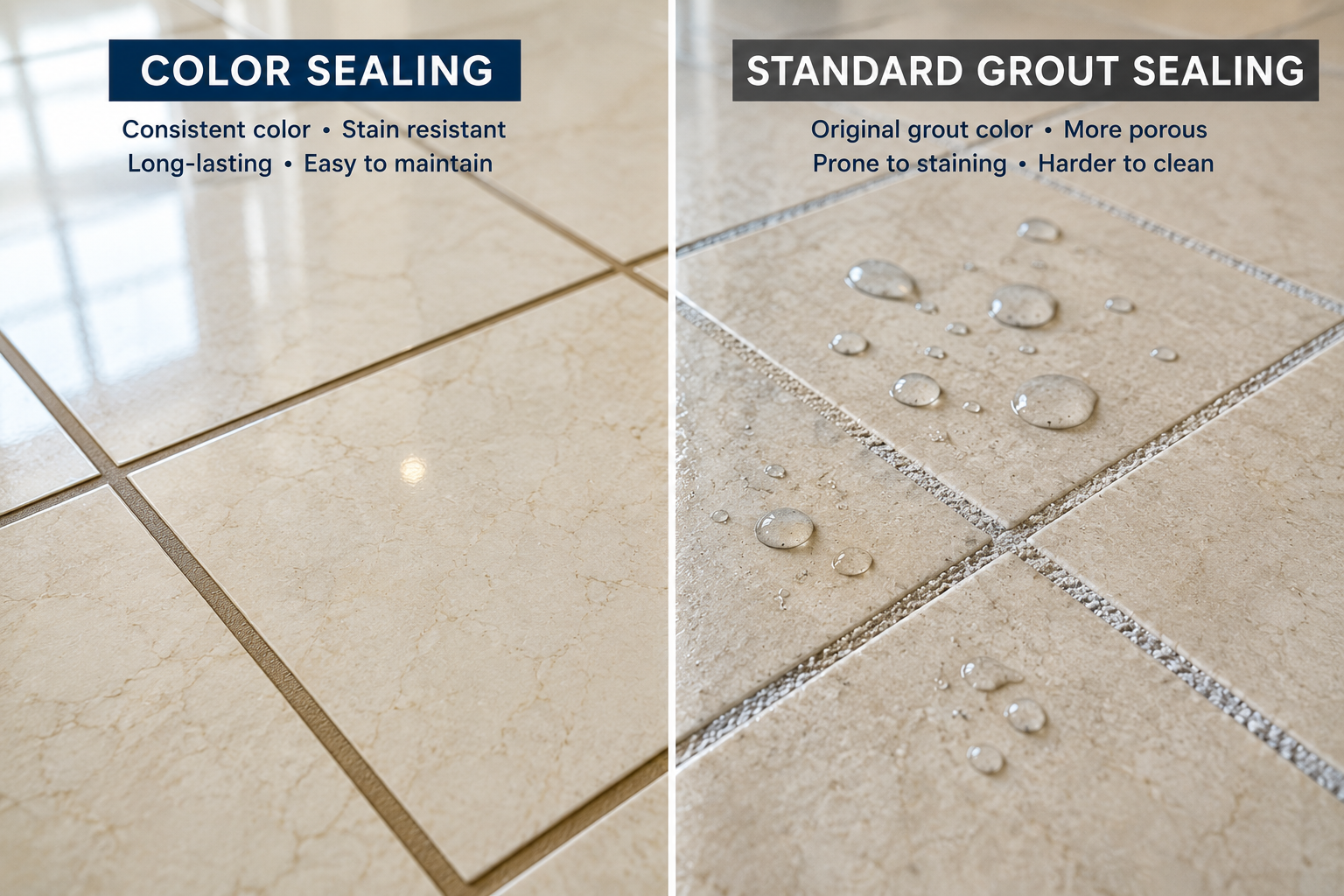 Grout sealing comparison infographic | Ultra Clean