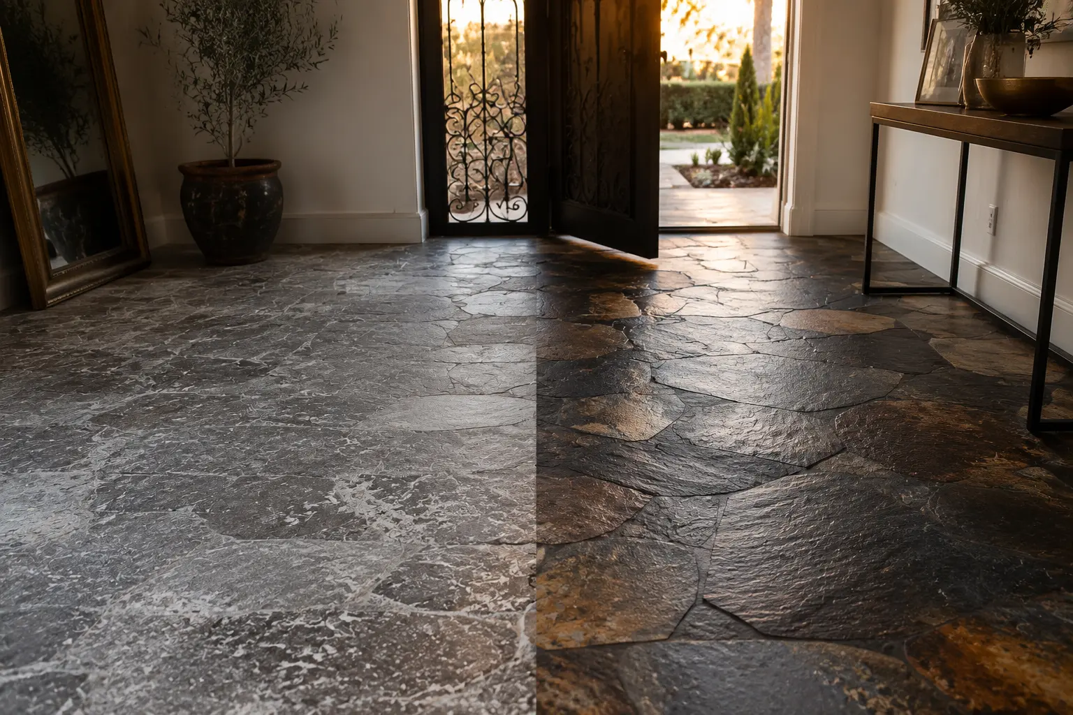 Warm_rustic_entry_with_sunlight_glow | Ultra Clean