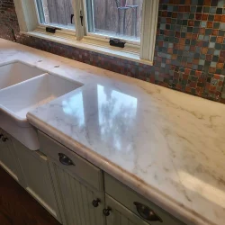 Beautifully like new mirror image marble counter top after