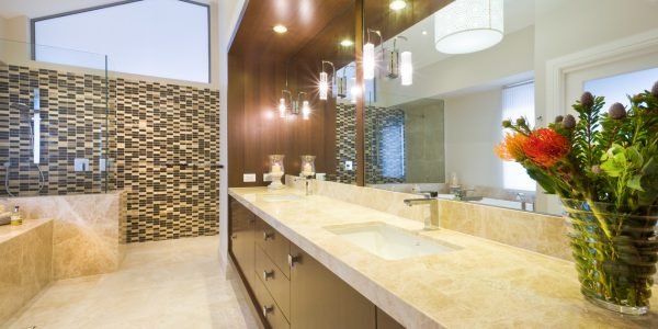 bathroom marble countertops restored.